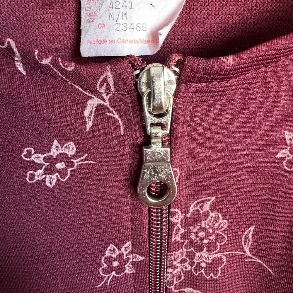 Higher State Women's Vintage Long‎ Sleeve Floral Zip Up Shacket Burgundy/Wine M - Picture 6 of 14